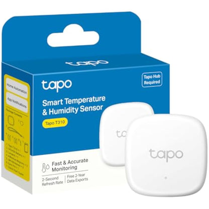 Tapo T310 Smart Humidity Meter, Room Thermometer, Hygrometer, Room Thermometer Indoor, Humidity Sensor, Room Temperature Monitor, Real-Time Notifications, Free 2-Year Data Storage, 2-Year Battery Life