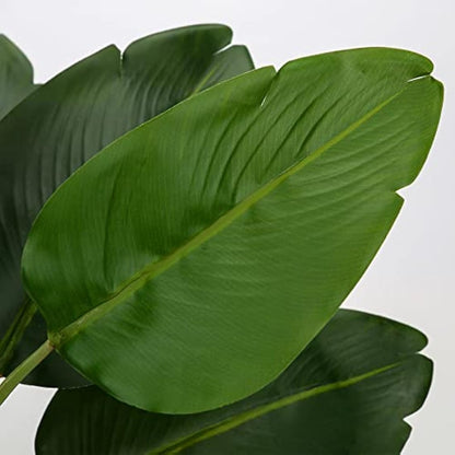 Hollyone 37CM Tall Artificial Bird of Paradise Faux Plants Indoor Decorative Tropical Fake Plants Aesthetic Room Décor Plants for Bedroom Office Home Desk Decoration