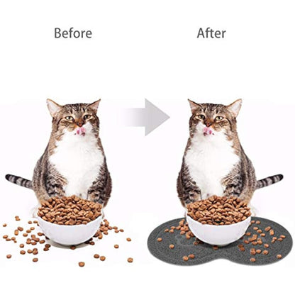 SunAter Silicone Pet Feeding Mat, Feeding Bowl Mat Waterproof Non-slip Pet Food PVC Mat for Cats and Dogs