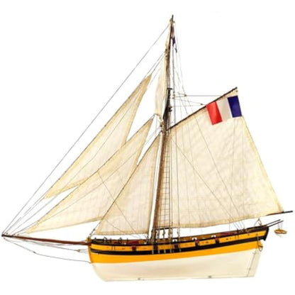 Artesanía Latina - Wooden Ship Model Kit – French Corsair Cutter, Le Renard - Model 22401, Scale 1:50 - Models to Assemble - Intermediate Level