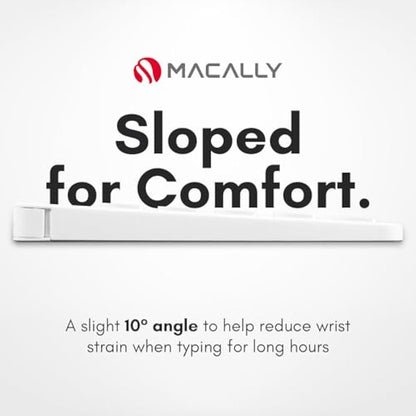 Macally Bluetooth Number Pad for Laptop, Apple, Mac, iMac, MacBook Pro/Air, Ipad, Windows PC, Tablet, or Desktop Computer - Rechargeable 18 Key Wireless Numeric Keypad - White Bluetooth 10 Key Numpad