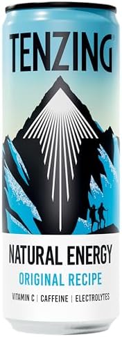 TENZING Natural Energy Drink, Plant Based, Vegan, & Gluten Free Drink, Original Recipe, 250ml (Pack of 24) - Packaging may vary