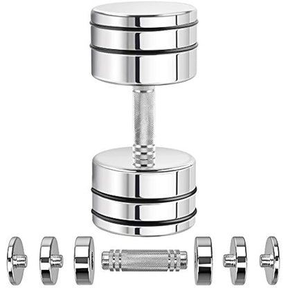 Northdeer Steel Dumbbells Ultracompact Adjustable 2.5kg 5kg 7.5kg 10kg 15kg 25kg Chrome Dumbbell with Foam Handles Home Gym Workout (Choice of Size)