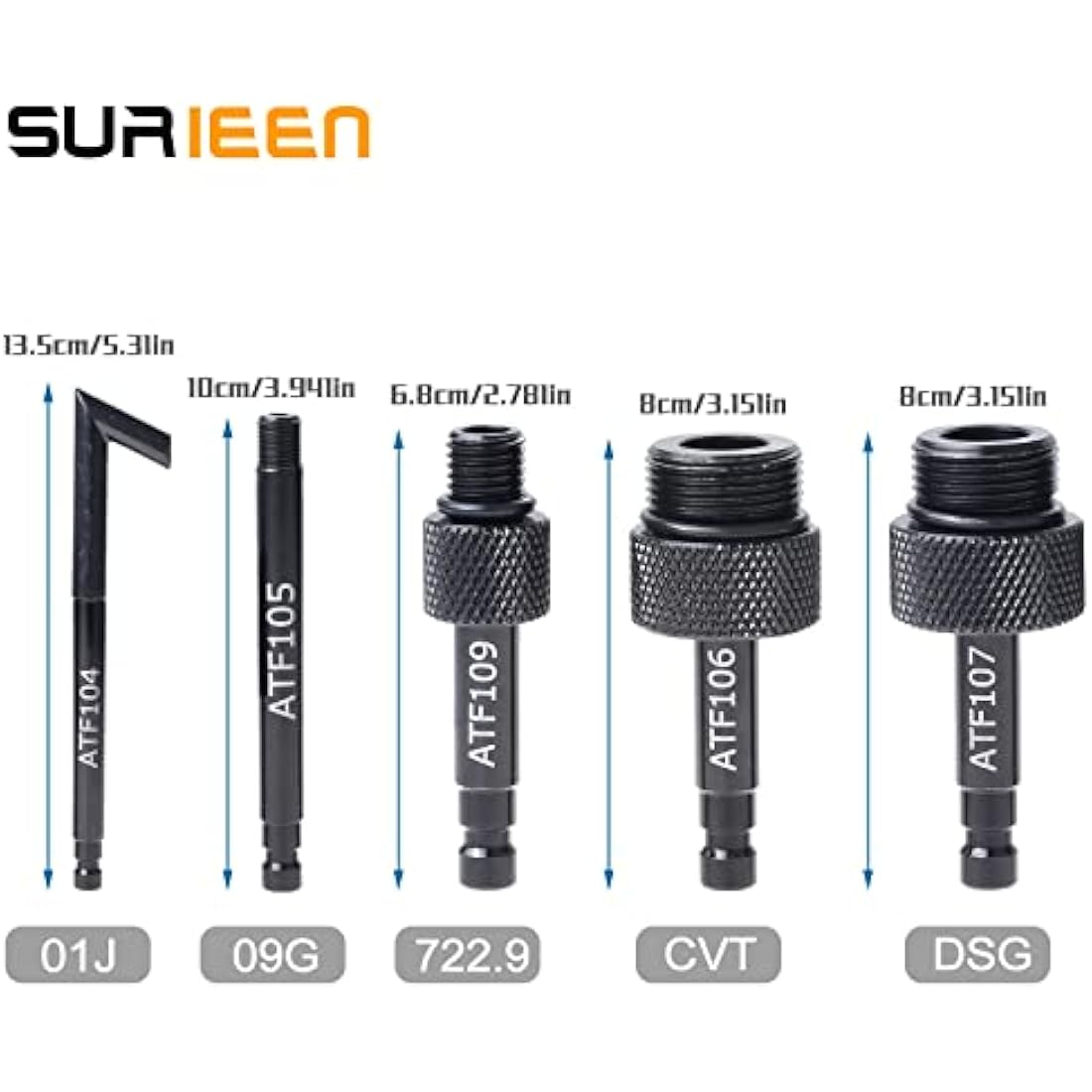 SURIEEN 5Pcs Transmission Service Fluid Oil Filling Filler Adapter ATF Compatible with DSG CVT 09G 01J 722.9 for Audi Benz