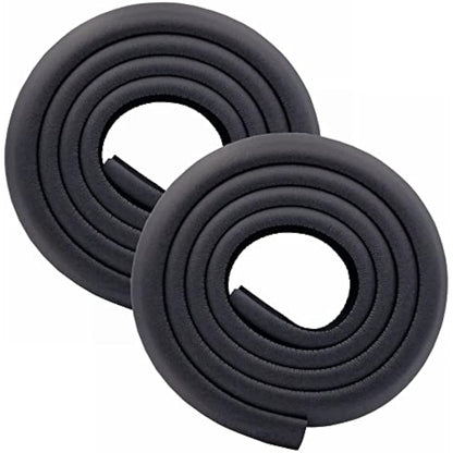 M2cbridge L Shape Extra Thick Furniture Table Edge Protectors Foam Baby Safety Bumper Guard 6.5 Ft (Black (6.5ft x 2))
