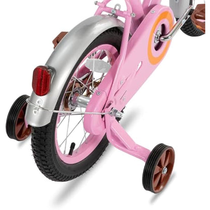 STITCH Retro 12/14/16/18 Inch Kids Bike for 2-9 Years Old Girls, 12/14/16/18 Inch Wheels Girls Bike with Stabilisers & Basket