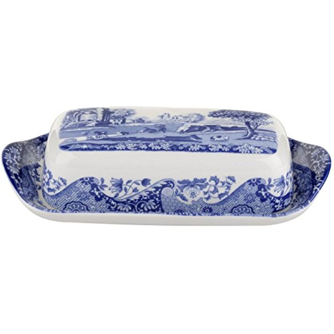 Spode Blue Italian Covered Butter Dish (Blue, White), #REF!