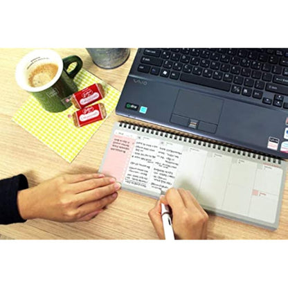 PAPERIAN Brilliant Weekly Scheduler - Wirebound Undated Weekly Planner Pad Scheduler (Blue)