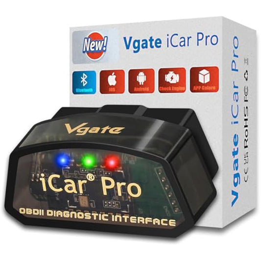 Vgate iCar Pro Bluetooth 4.0 OBD2 Code Reader OBDII Fault Diagnostic Tool Compatible Car Adapter Check Engine Light for iOS, iPhone, Android and Windows