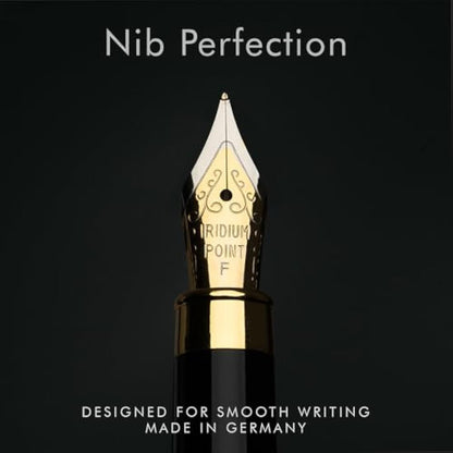 Wordsworth & Black Fountain Pen Set, Luxury Bamboo Wood - Fine Nib, Gift Case; Includes 6 Ink Cartridges, Ink Refill Converter -Journaling, Calligraphy; Drawing, Smooth Writing [Rosewood]