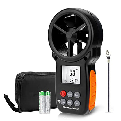 LYCEBELL Digital Anemometer Barometer, Handheld Wind Speed Meter for Wind Velocity, Wind Chill, Humidity, Altitude, with Backlight LCD, Barometric