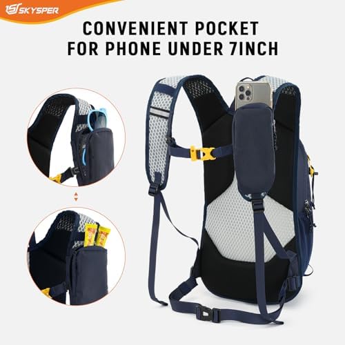 SKYSPER 15L Hiking Backpack Small Travel Daypack Breathable Lightweight Day Hike Rucksack with Shoulder Pocket Women Men