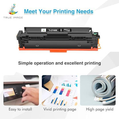 TRUE IMAGE Compatible for HP 201X 201A M277dw Toner Cartridge Replacement for Color LaserJet Pro MFP M252dw M252n M274n M277n M277c6 CF400X CF401X CF402X CF403X (Black,Cyan,Yellow,Magenta, 4-Pack)