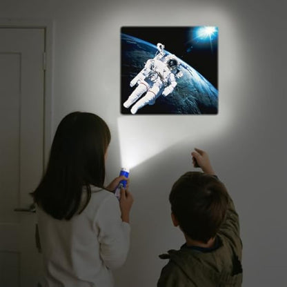 Pup Go Outer Space Torch and Projector for Kids Ages 3+, Including 3 Discs 24 Images, Cool Toys for Boys & Girls, Space Explore Projector Night Light, Educational Toys Idea Birthday Gifts for Toddler