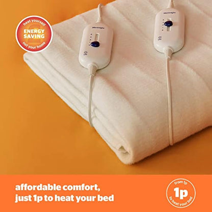 Silentnight Dual Control Electric Blanket King Size - Heated Electric Underblanket Bed Warmer Sheet with 3 Heat Settings, Easy Fit Straps and Split Controls - King Size 160x150cm (63"x59")