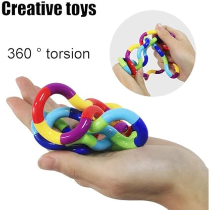 BAIYSFFG Tangle Fidget Toy 7 PCS Twisty Fidget Toy Stress Relief Stim Silent for Kids and Adults