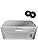 FIREGAS 52cm Integrated Cooker Hood, Built-in Cupboard Canopy Extractor Hood, Duct/Recirculating Extractor Fan Kitchen with LED Light, Reusable Aluminum Filter, Included C110 Carbon Filters, Silver