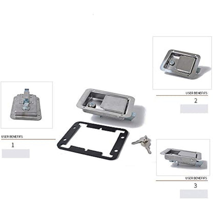 Stainless Steel Trailer RV Travel Lock Anti-Theft Paddle Door Tool Box Lock for Caravan Truck Camp Motorhome Patrol Car