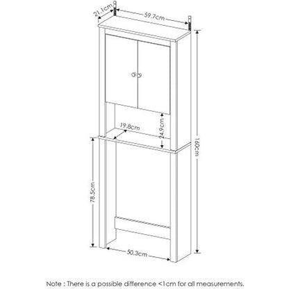 FURINNO Wall Mounted Cabinets, Wood, Espresso, one size