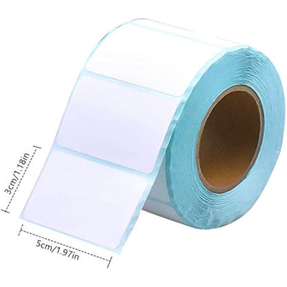 MELODYING 800 Self Adhesive Label Sticker Address Labels Blank Roll 50mm x 30mm Office Kitchen White Food Labels for Catering Food Jars Sticky Stickers for Office Kitchen Printer