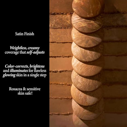 LAURA GELLER Baked Balance-n-Glow Illuminating Powder Foundation (Porcelain) Buildable Sheer to Light Coverage Baked Foundation, Satin Finish