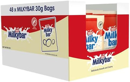 Milkybar White Chocolate Giant Buttons Buttons Sharing Bag Bags, 48 x 30 g White Chocolate 30 g (Pack of 48) 80g