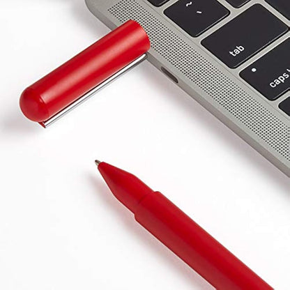 LEXON - C-Pen Black Ink Ballpoint Pen with 32 GB Flash Memory Integrated in the Cap - Red