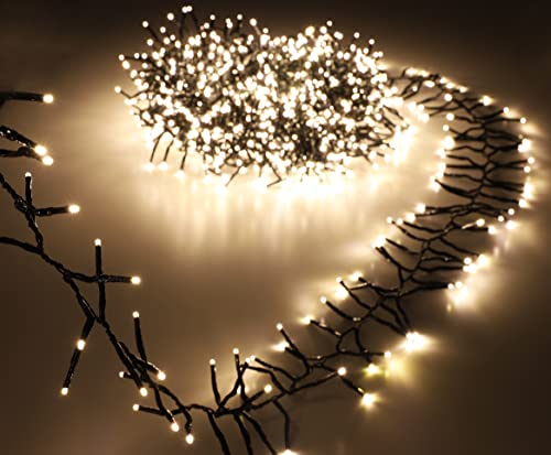 Christmas Concepts 1000 12M/40FT Warm White LED Cluster Lights with 8 Function Controller - Indoor/Outdoor - Energy Efficient A++ - Christmas Lights