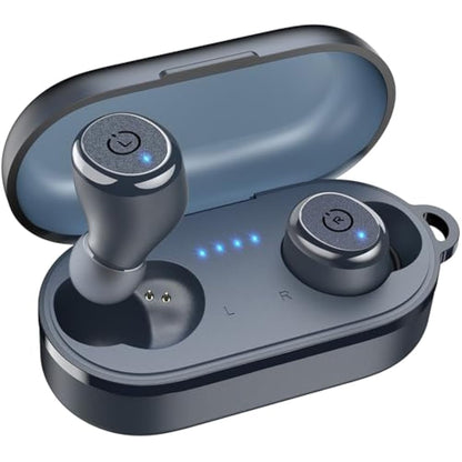 TOZO T10 Wireless Earbuds Bluetooth 5.3 Headphones, App Customize EQ, Ergonomic Design, 55H Playtime, Wireless Charging Case, IPX8 Waterproof Powerful Sound in-Ear Headset Blue(New Upgraded)