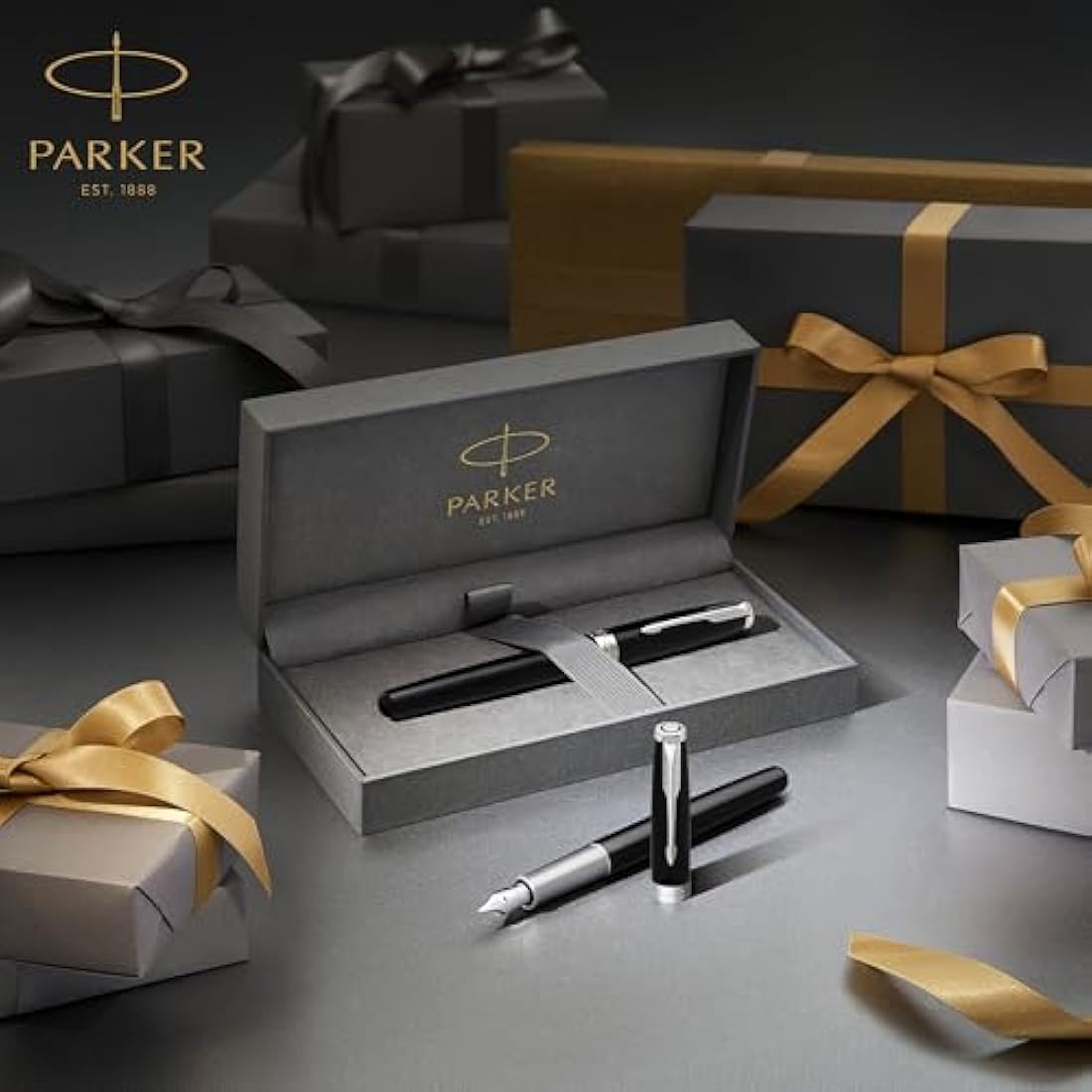 Parker Sonnet Rollerball Pen | Blue Lacquer with Palladium Trim | Fine Point Black Ink | Gift Box