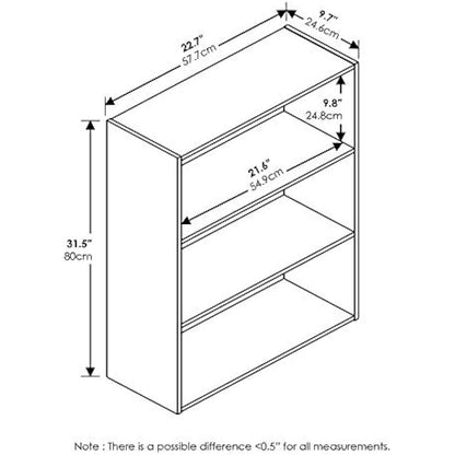 Furinno Pasir 3-Tier Open Shelf, Americano
