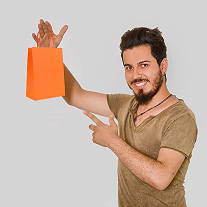 30 Pieces Paper Party Bags Candy Gift Bags Toy Goody Sweet Bags with Handles,Kraft Bags or Kids Party, Celebrations, Baby Shower, Birthday, Halloween, Christmas