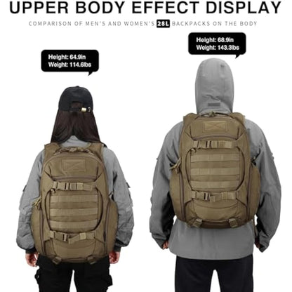 Mardingtop 28L Military Tactical Backpack Practical Rucksack for Men with Molle System Outdoor Hiking Backpack Army Backpack for Hiking, Traveling, Mountaining