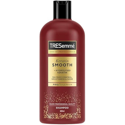 TRESemme Keratin Smooth Shampoo salon professional quality hair care for 72h frizz control, smoothness & shine 6x 680 ml
