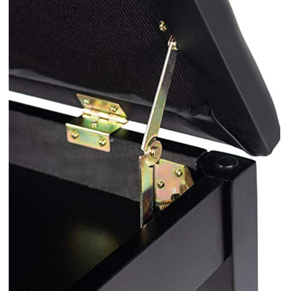 GRANDMA SHARK Piano Stool, Dressing Table Stool, Single Seat Keyboard Bench with Storage Compartment, Soft Faux Leather Padded Seat (Black)