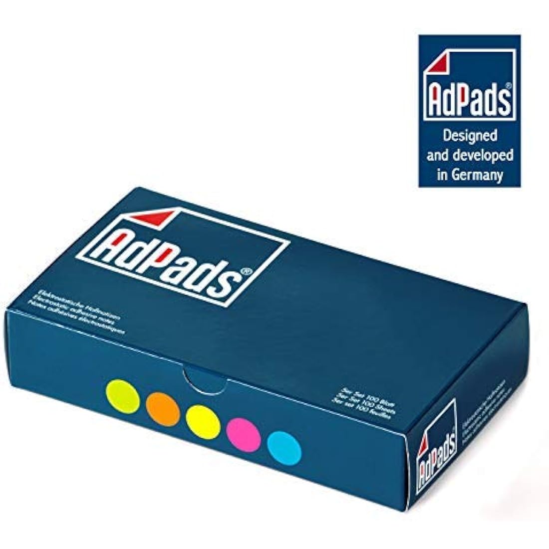 AdPads® Electrostatic Self-Adhesive Presentation Cards, 175 x 100 mm, 500 Sheets, Colourful, Large Static Sticky Notes, Movable and Slidable on Any Surface