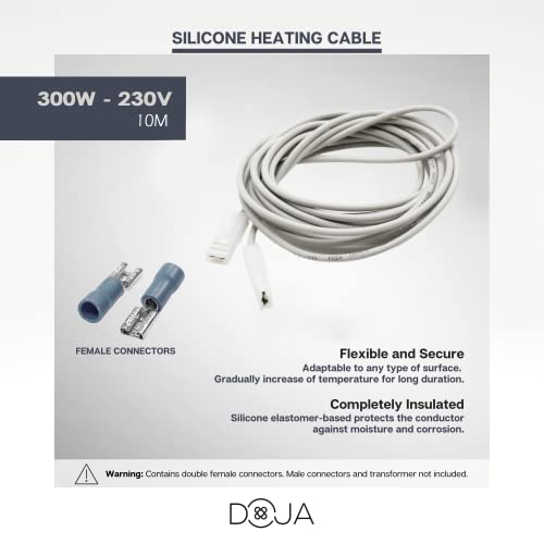DOJA Industrial | 300W Heating Cable 10m | 230V | Heat Wire for Homemade Egg Incubator Incubator Laundry Egg | Heat mat Reptile Aquarium Vivarium