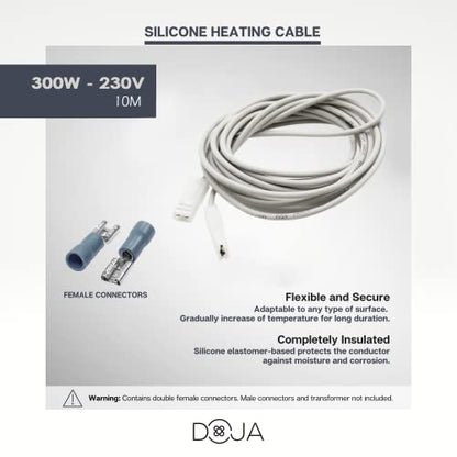 DOJA Industrial | 300W Heating Cable 10m | 230V | Heat Wire for Homemade Egg Incubator Incubator Laundry Egg | Heat mat Reptile Aquarium Vivarium