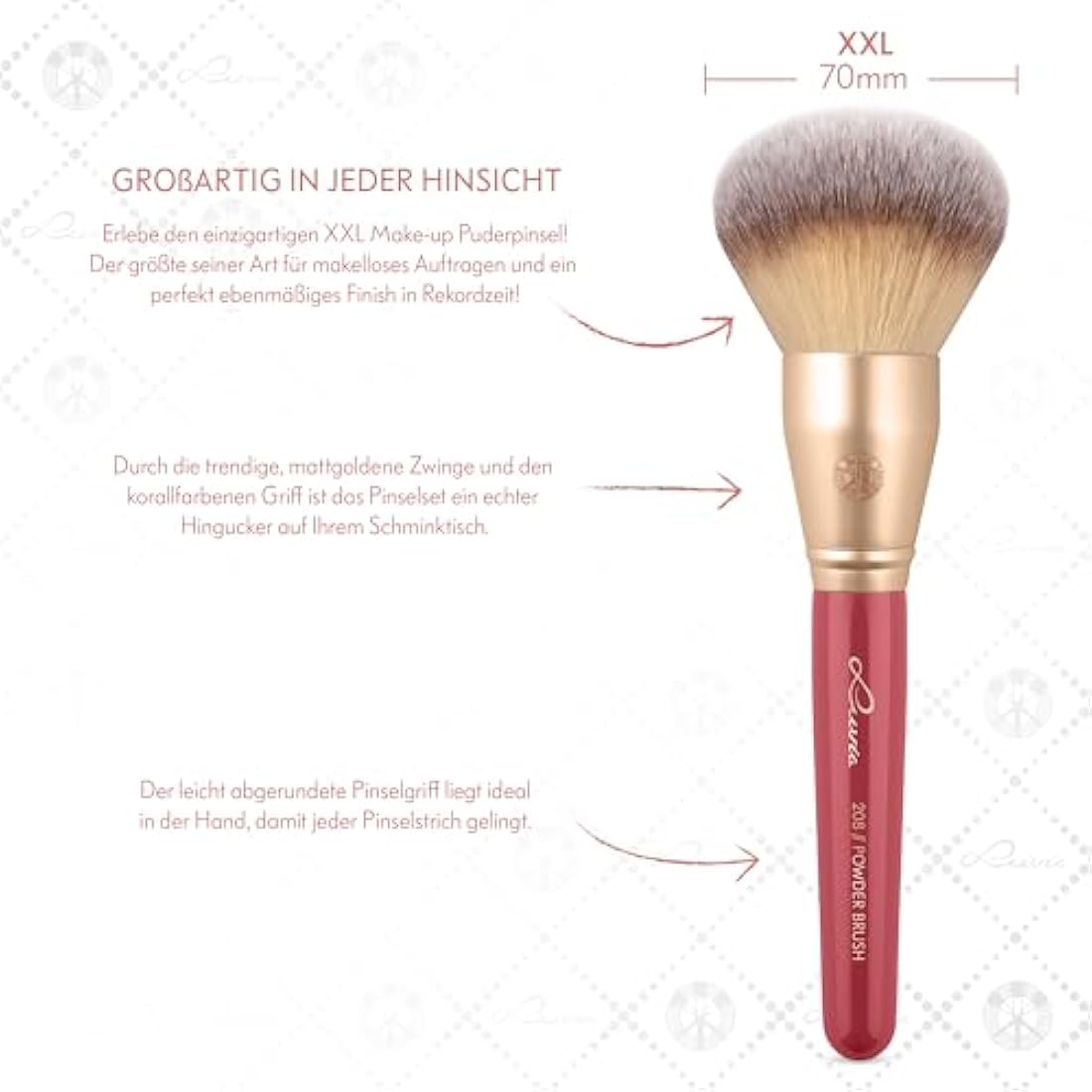 Luvia 14-Piece Makeup Brush Set - Vegan Cosmetic Brush Set with XL Powder Brush, Sponge & Blender - Ideal for Beginners & Professionals - High-Quality Makeup Brushes for Perfect Makeup