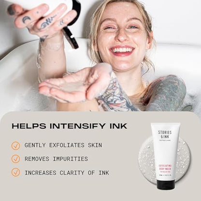 Stories & Ink Tattoo Care, The AM & PM Set for All Skin Types, Completely Hydrates, Protects and Enhances your Ink, Free from Parabens and Vegan Friendly