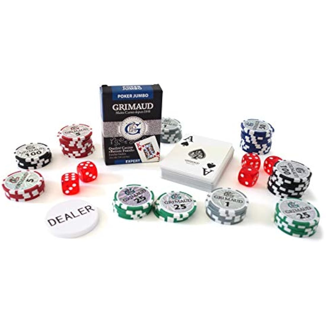 Smir - 360355 - World Poker Tour - Grimaud Poker Set in Black Aluminium Briefcase - 500 American Chips