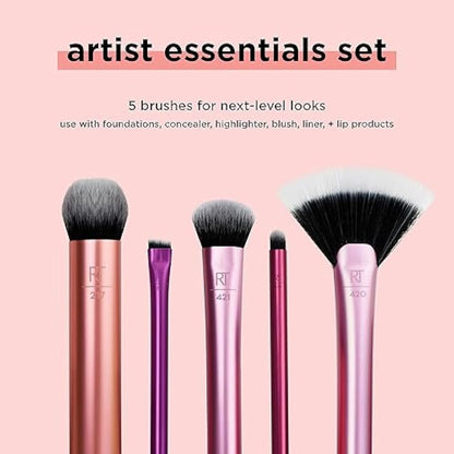 Real Techniques Artist Essentials Complete Face Makeup Brush Set for Makeup Artist Inspired Looks
