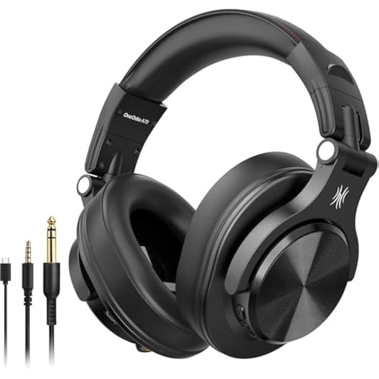 OneOdio A70 Bluetooth Headphones Over Ear, 72 Hrs Playtime, Monitor Level Stereo Sound Quality, Foldable Wireless＆Wired DJ Headphone, Professional Studio Headphones for DJ/TV/PC/Phone
