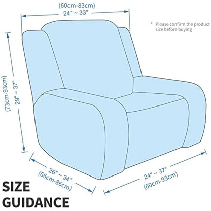 XINEAGE 4 Pieces Velvet Recliner Slipcover Stretch Recliner Chair Cover with Side Pocket Anti-Slip Fitted Recliner Cover Couch Furniture Protector with Elastic Bottom (Recliner, White)