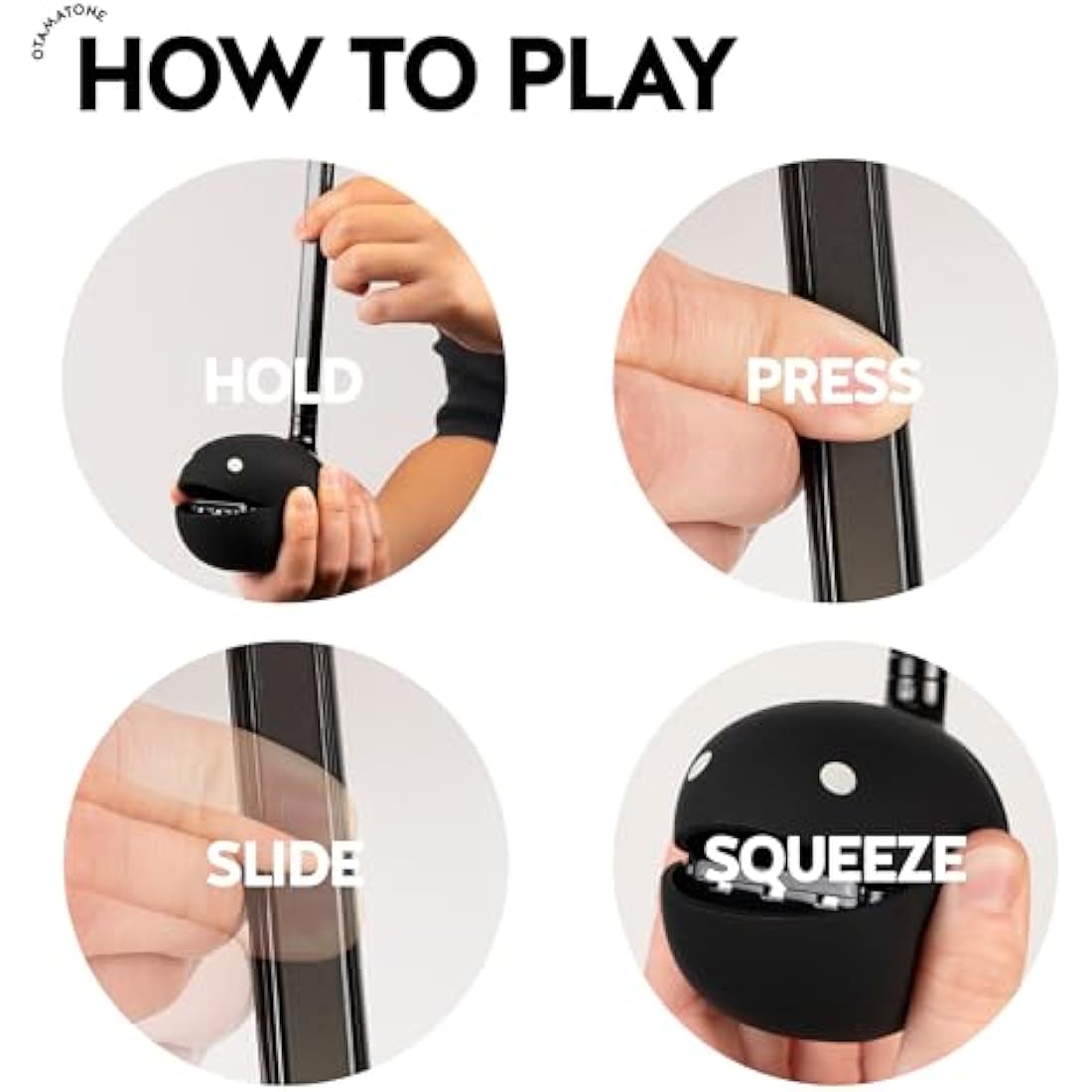 Otamatone Regular Black Japanese Electronic Musical Instrument, Portable Touch Sensitive Digital Music Instruments Synthesizer, Fun Cool Kids Teens Adults Birthday Christmas Toy Song Game Stuff