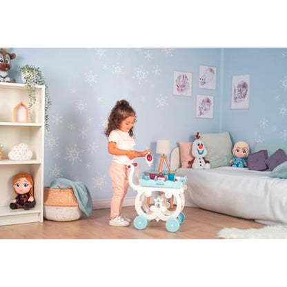 Disney Frozen 2 Pretend Play Kids Toy Tea Trolley Includes 17 Accessories Including Tea Set On Wheels, Play Cutlery and Removable Tray For Children From 3+