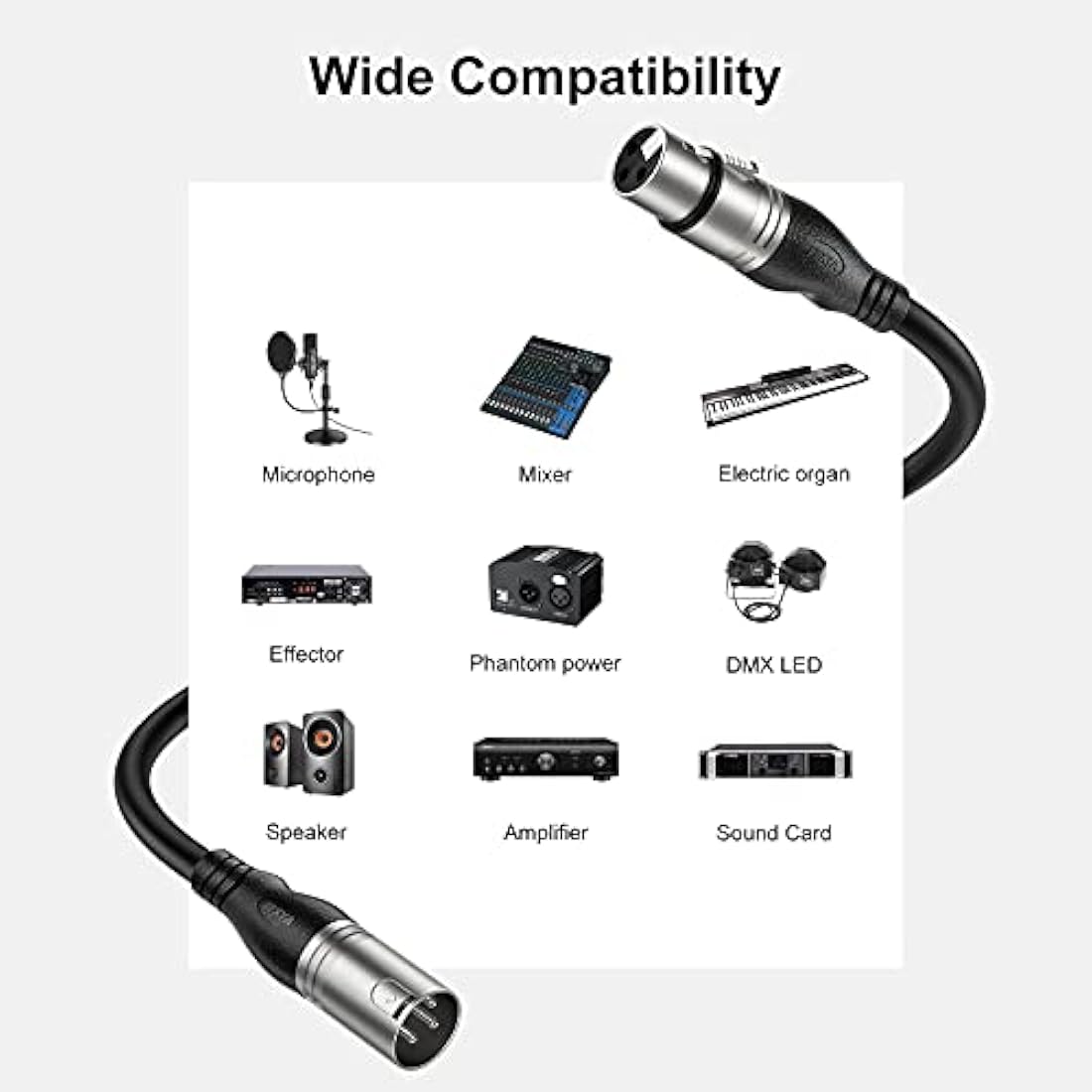 EBXYA XLR Cable Microphone Cable 5M 2Pack - Premium 3-Pin Balanced XLR Male to Female Mic Cable DMX Cable XLR Patch Cords