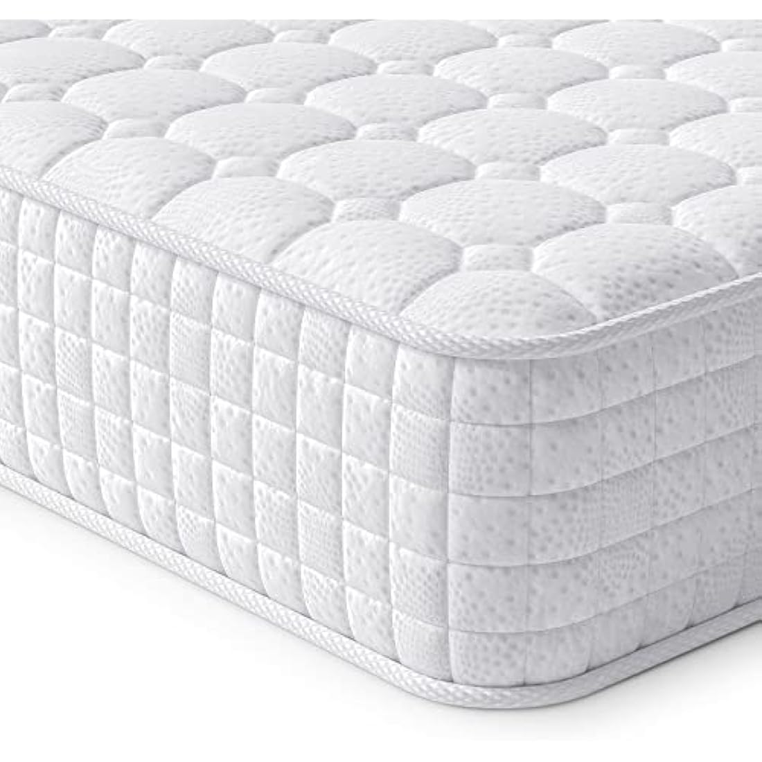 Vesgantti 3FT Single Mattress, 10 Inch Hybrid Mattress with Breathable Memory Foam and Individually Pocket Spring - Medium Firm, White