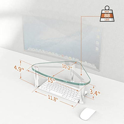 Hemudu 2 Pack Computer Monitor Stand Riser/Triangle Save Space Desktop Corner Stand for Computer, Laptop,HD01T-203P