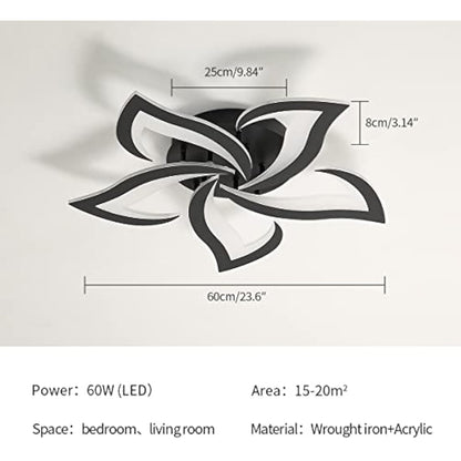 Riserva LED Ceiling Light, 60W 6500LM Mordern LED Ceiling Lights Warm White 3000K, Creative Petals Design, Acrylic Chandelier for Living Room Bedroom Dining Room (Dia 60cm)